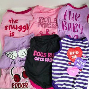 Girl Dog Clothes Medium Funny Adorable Shirts Bundle of 7